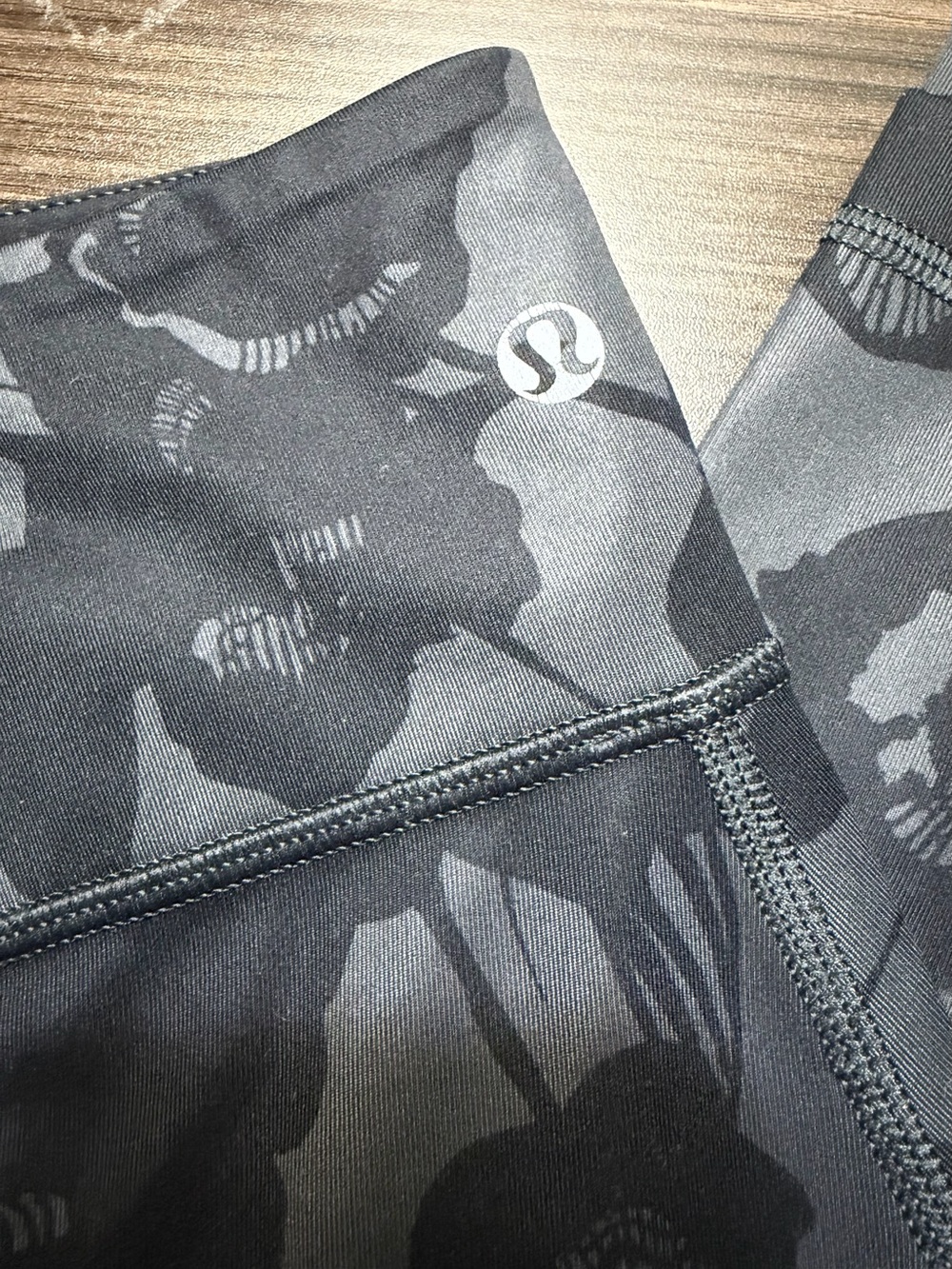 lululemon athletica Black & Gray Floral Print Leggings